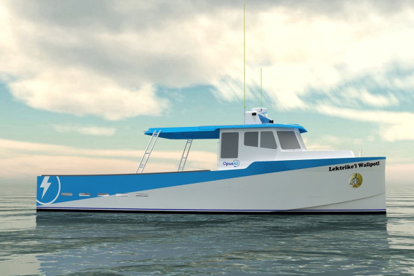 Electric lobster fishing boat